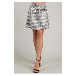Cher Skirt White Black Striped Polyester